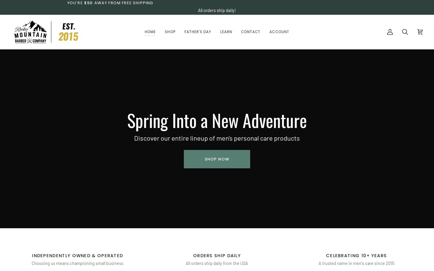 RockyMountainBarber homepage screenshot