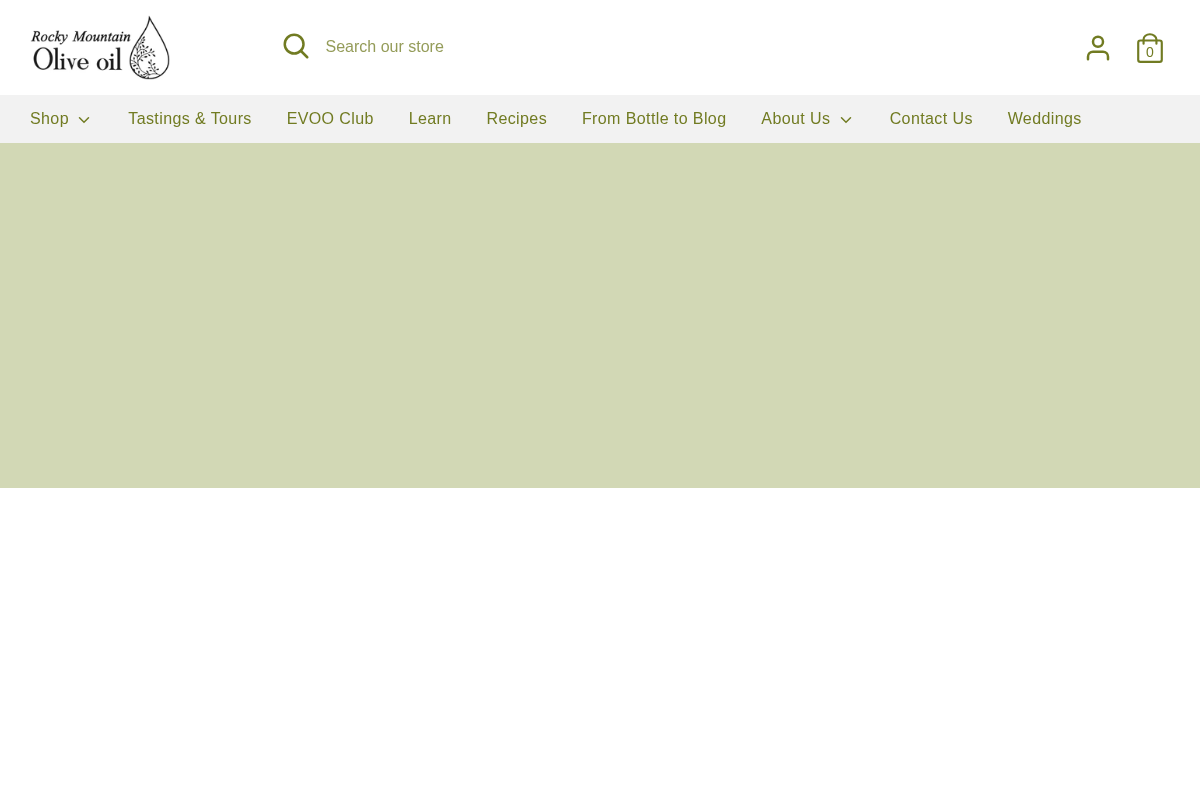 Rocky Mountain Olive Oil homepage screenshot