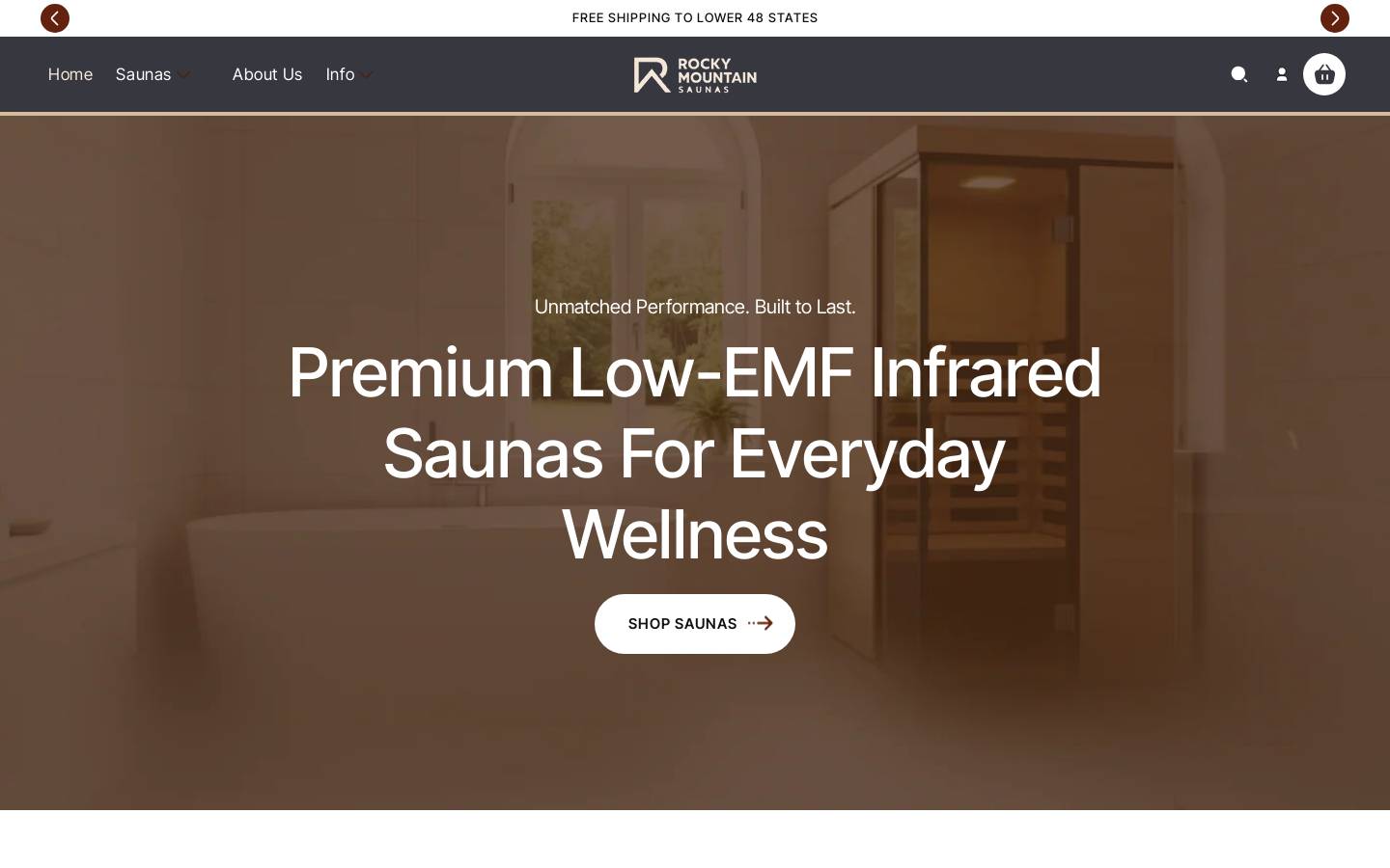 Rocky Mountain Saunas homepage screenshot