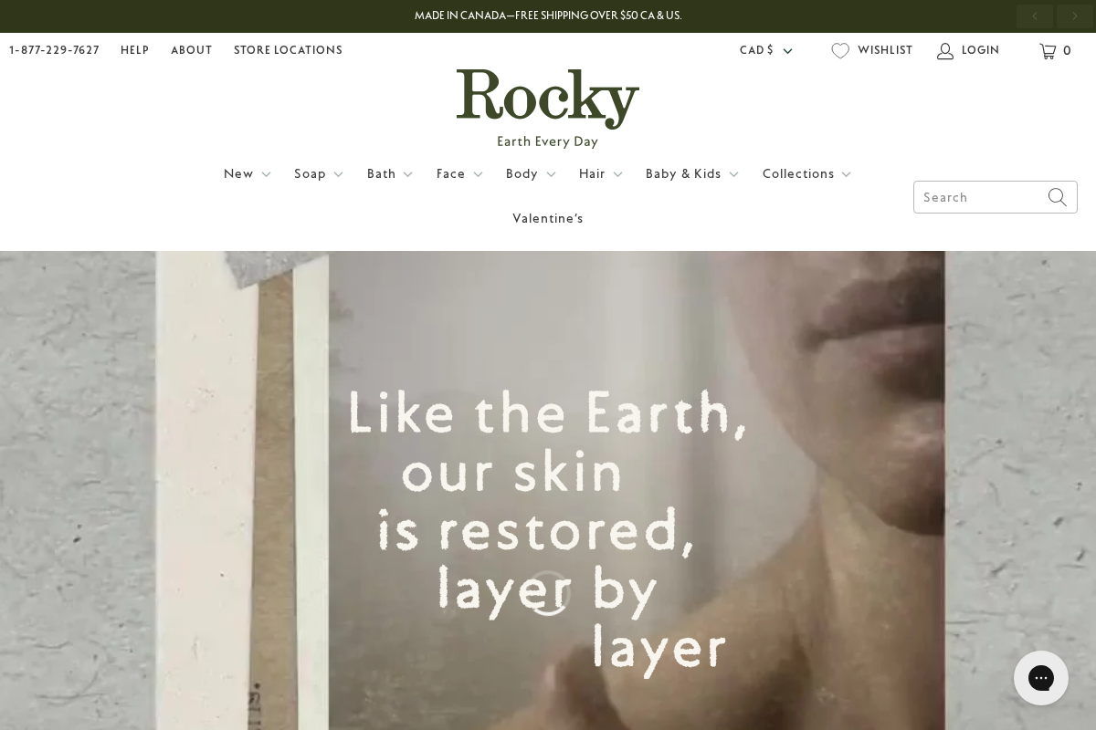 Rocky Mountain Soap Company homepage screenshot