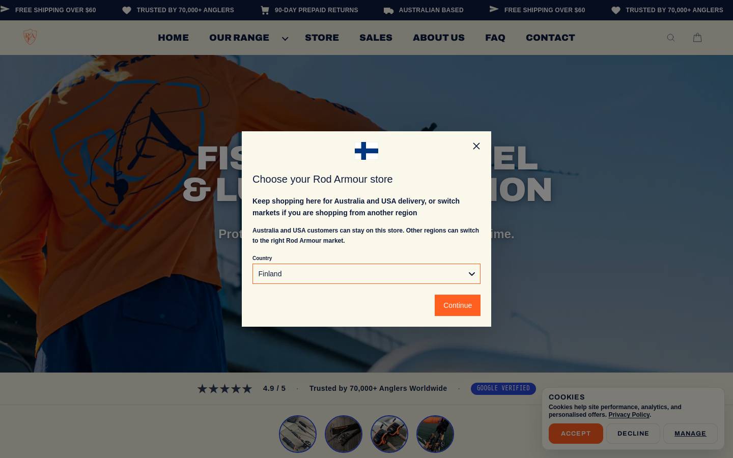 rodarmour.com homepage screenshot