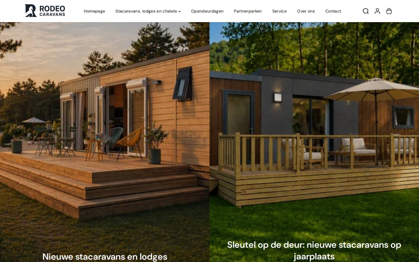 rodeocaravans.be homepage screenshot
