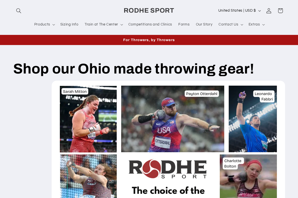 RODHE SPORT homepage screenshot