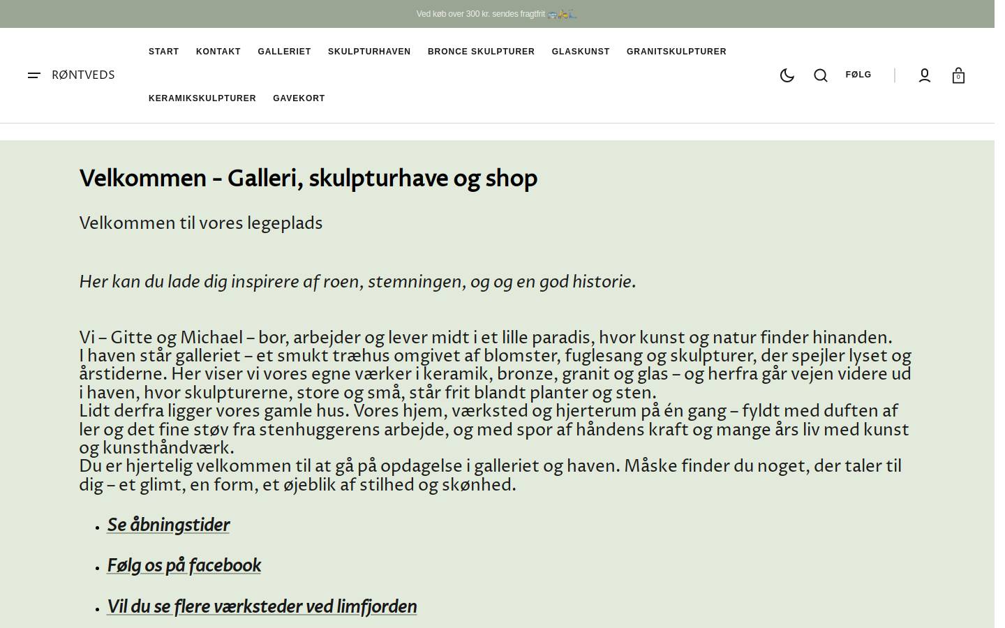 roentveds.dk homepage screenshot