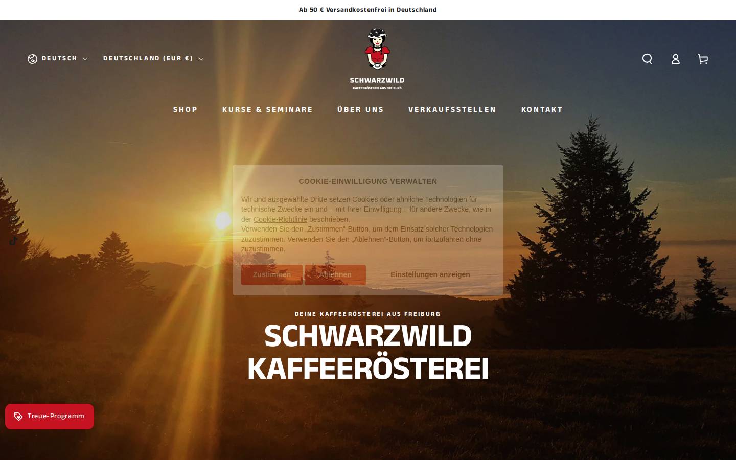 roesterei-schwarzwild.de homepage screenshot