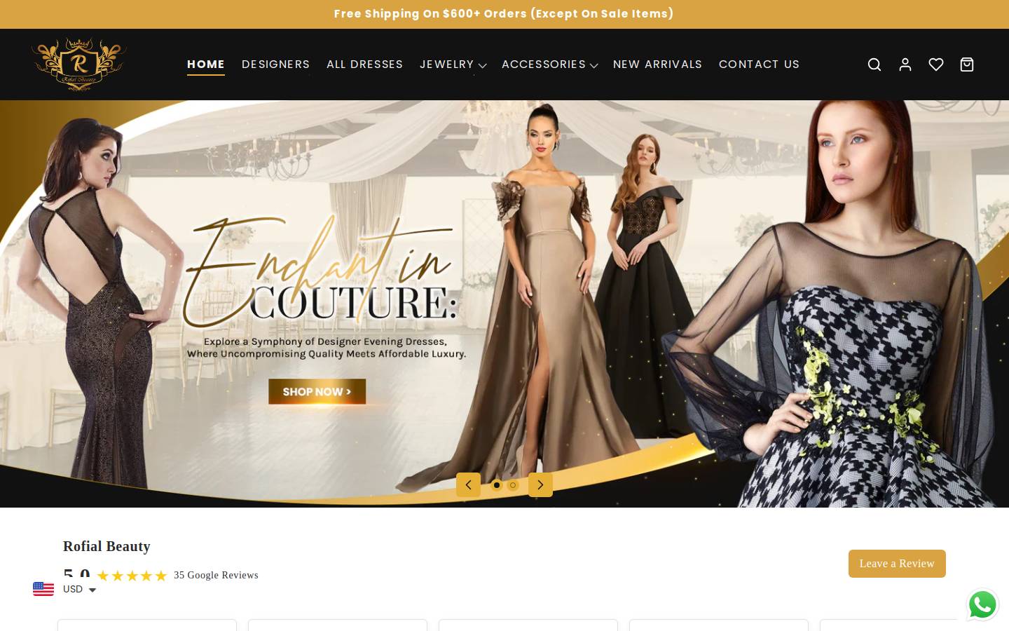 rofialbeauty.com homepage screenshot