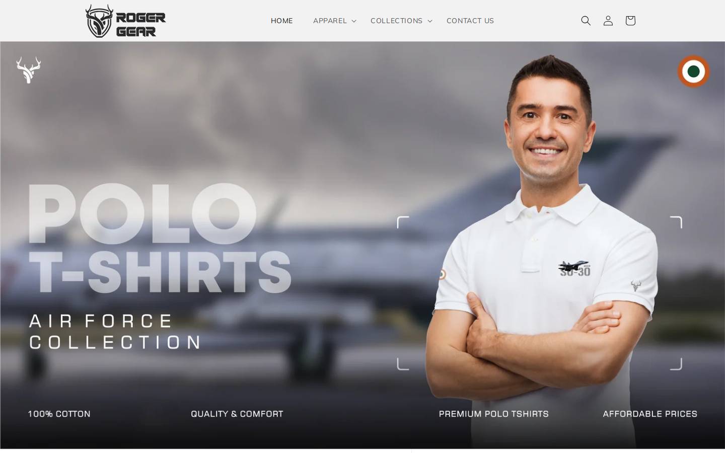 Rogergear homepage screenshot