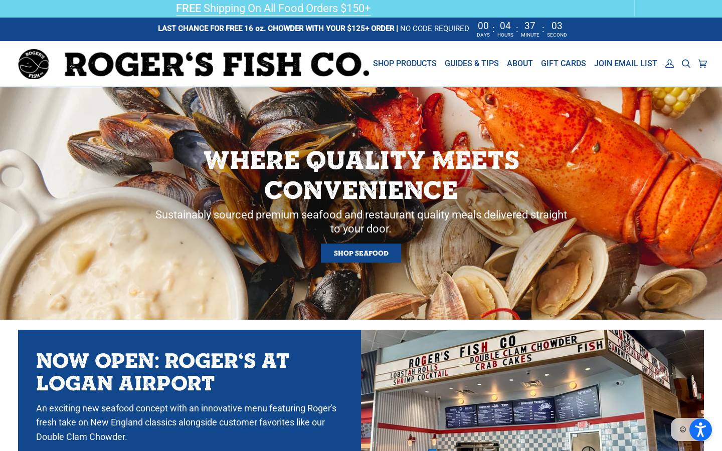 rogersfishco.com homepage screenshot