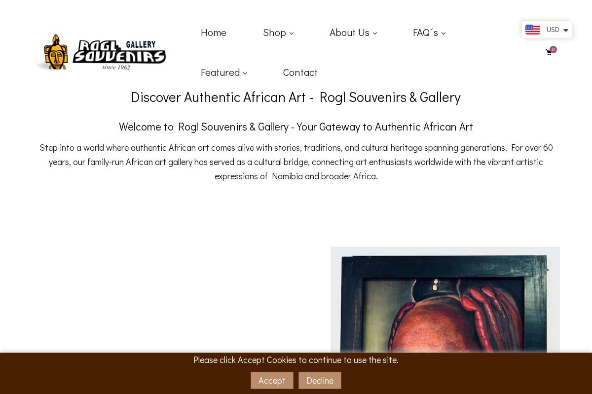 roglsouvenirs.com homepage screenshot