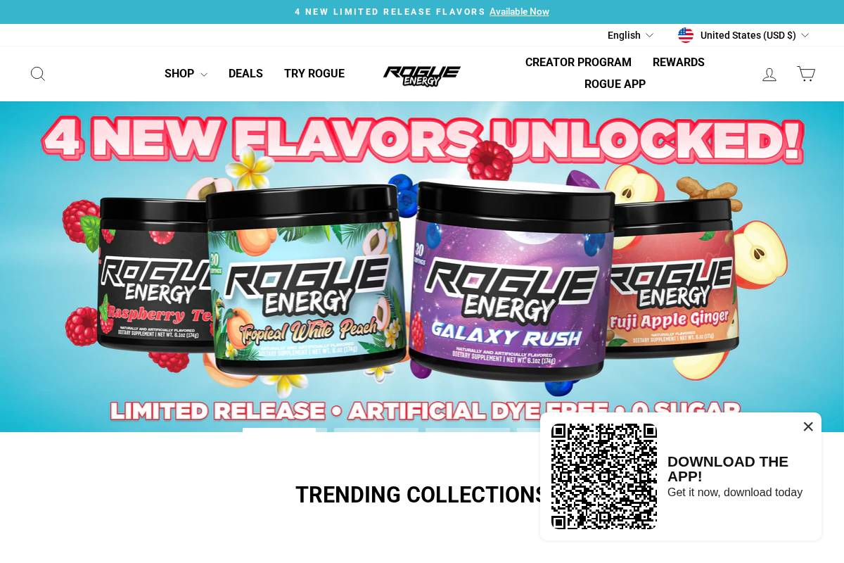 Rogue Energy homepage screenshot