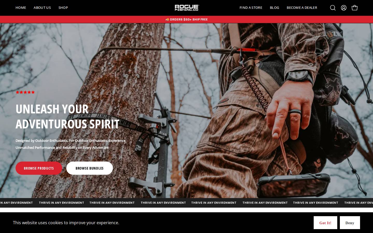 roguefishing.co homepage screenshot