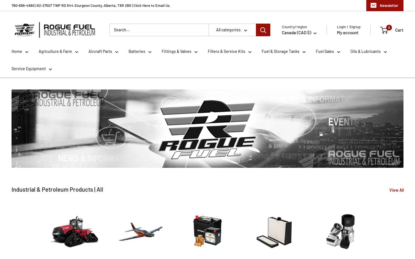 roguefuel.ca homepage screenshot