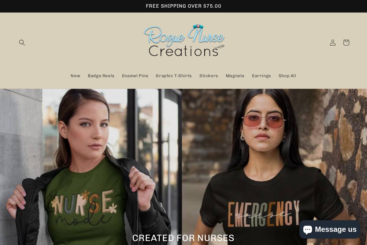 roguenursecreations.com homepage screenshot