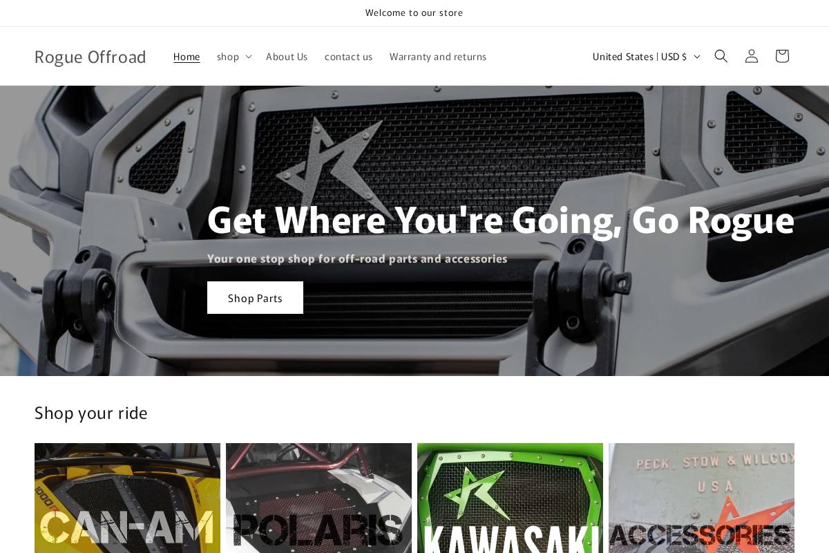 rogueoff-road.com homepage screenshot
