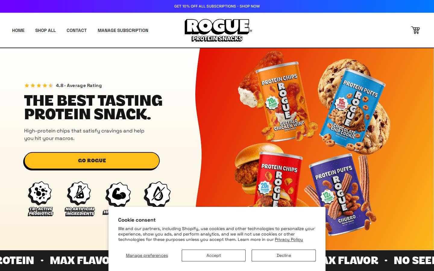 roguesnacks.com homepage screenshot