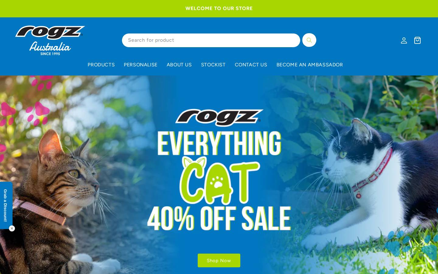 rogz.com.au homepage screenshot