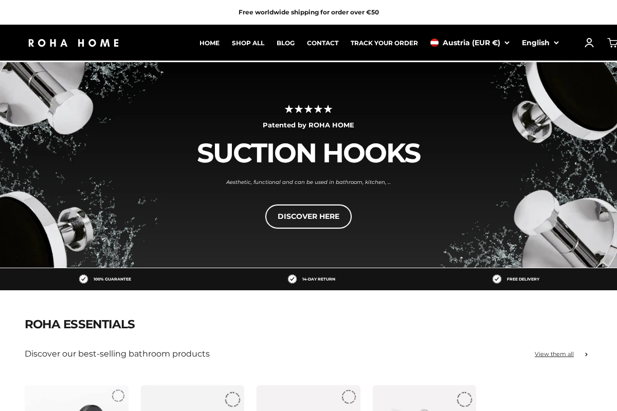 ROHA homepage screenshot