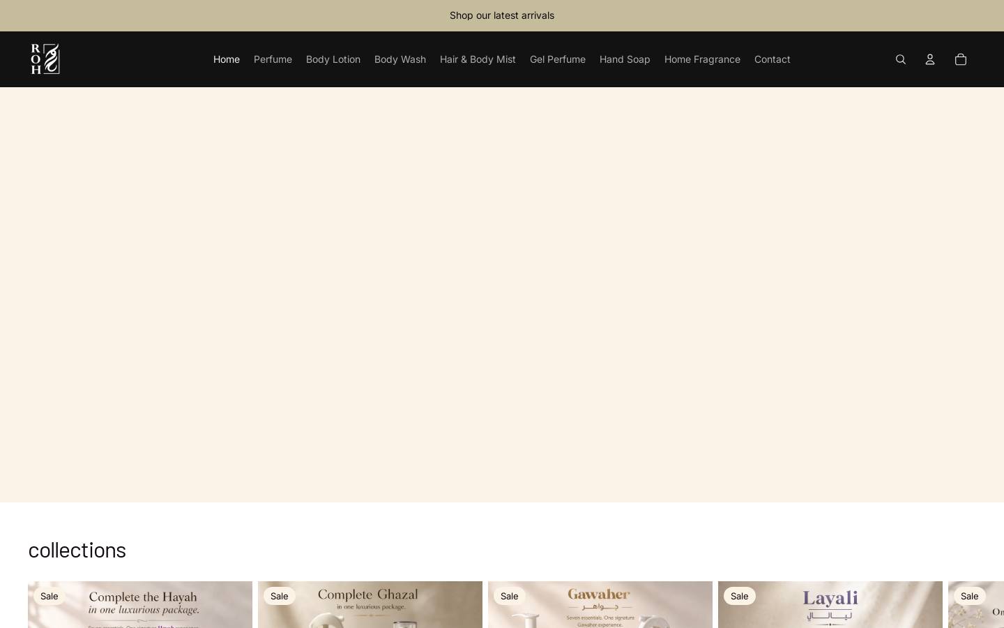 rohfragrance.com homepage screenshot
