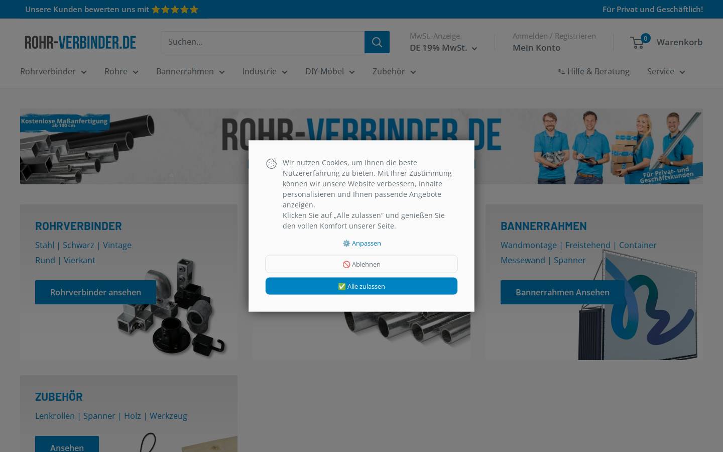 rohr-verbinder.de homepage screenshot
