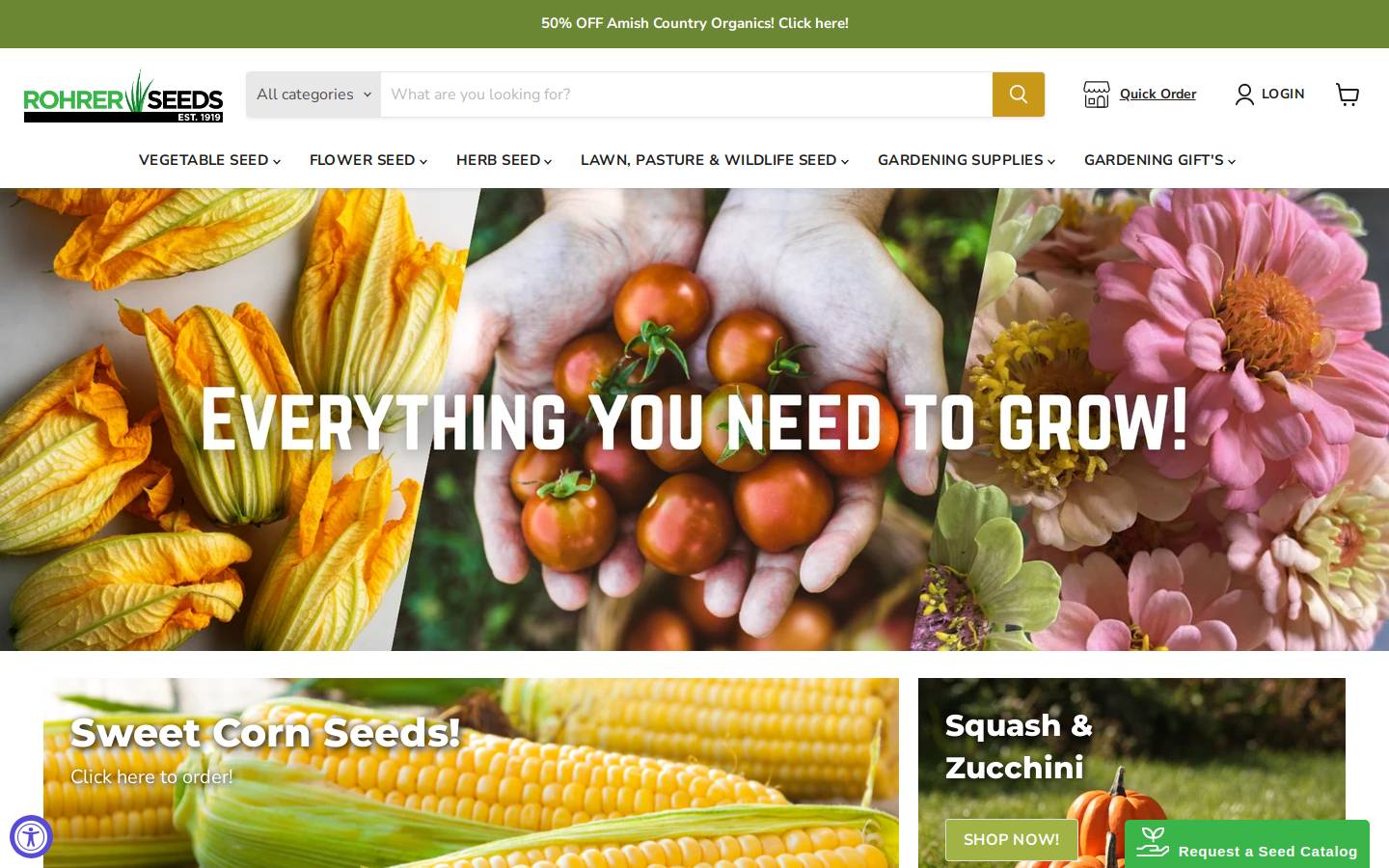 rohrerseeds.com homepage screenshot