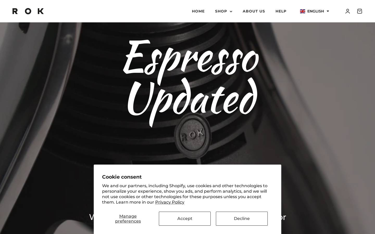 ROK Coffee homepage screenshot