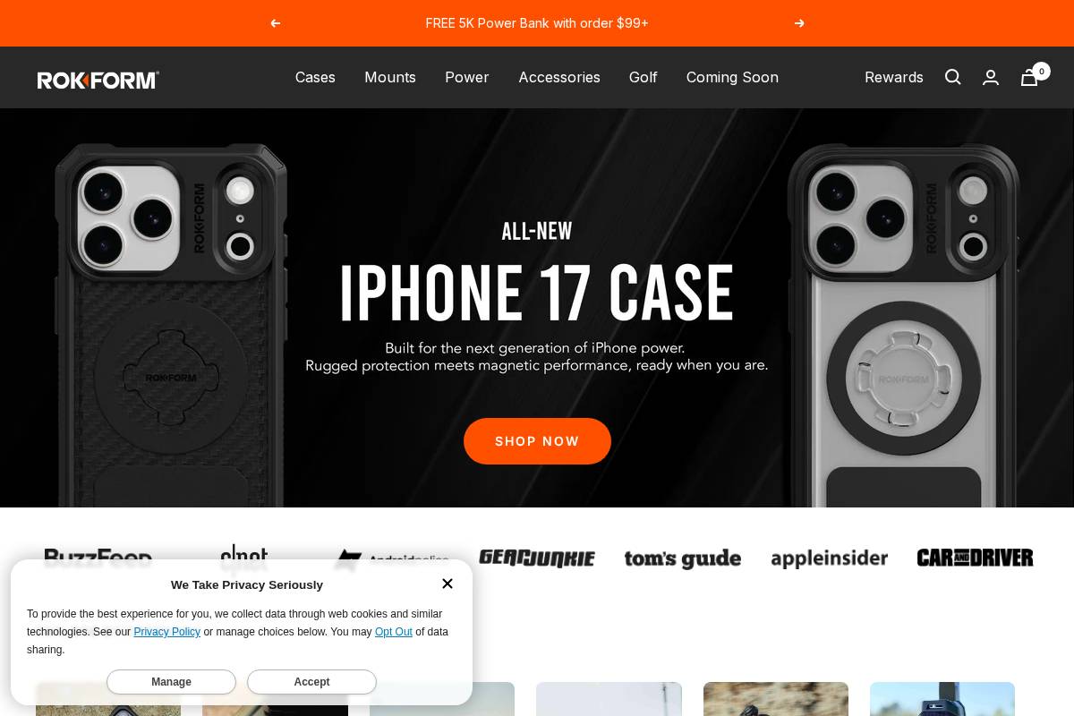 Rokform homepage screenshot