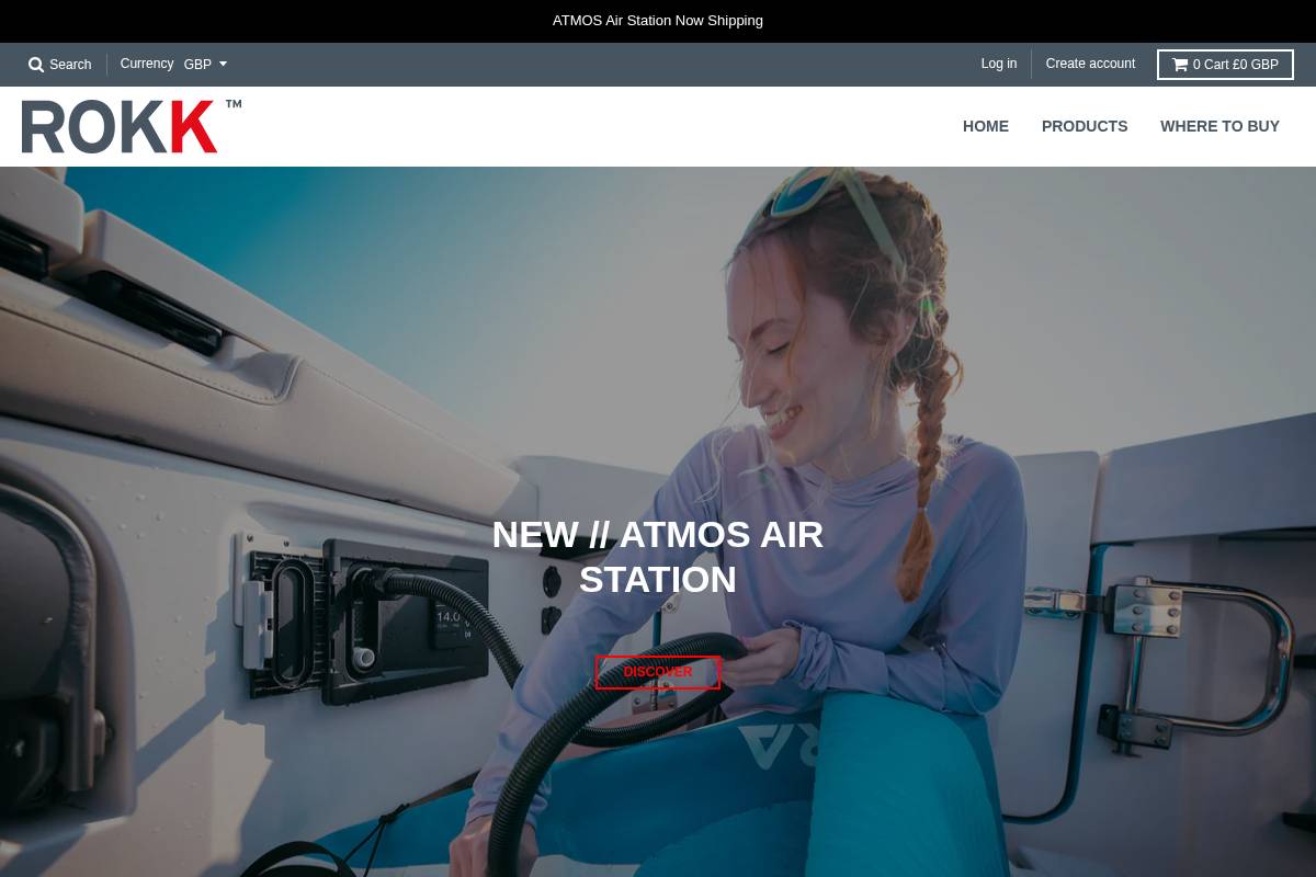 rokkstore.com homepage screenshot