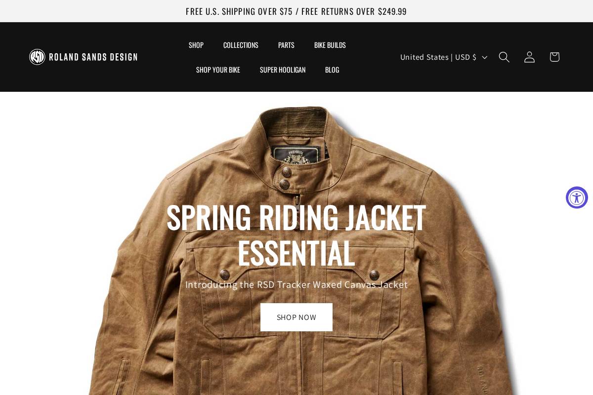 Rolandsands homepage screenshot