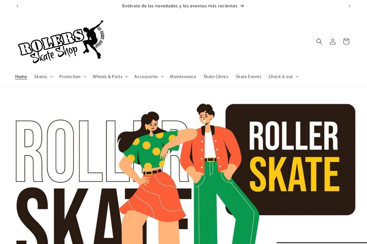 rolersskateshop.com homepage screenshot