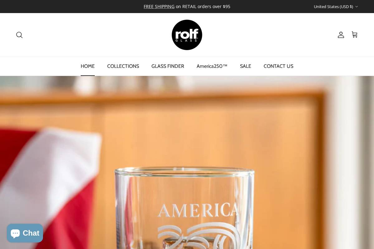 rolfglass.com homepage screenshot