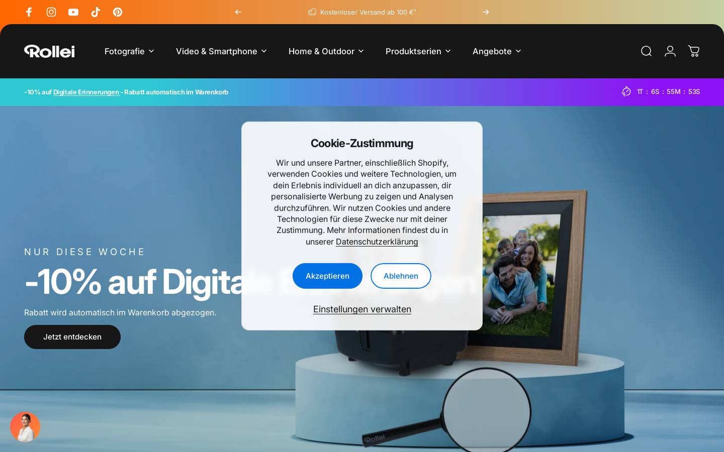 Rollei homepage screenshot