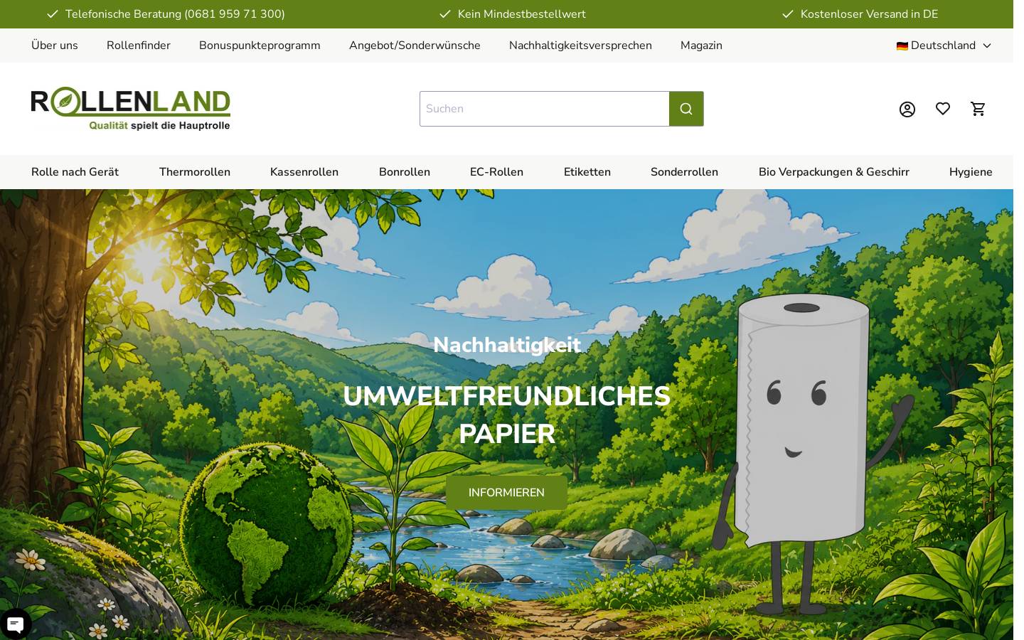 rollenland.de homepage screenshot