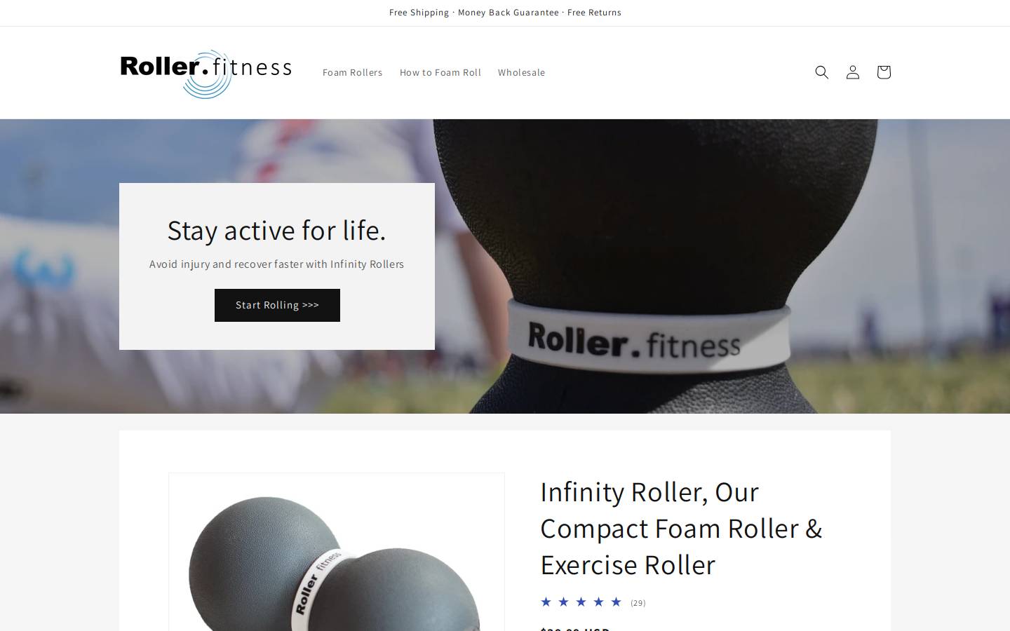 roller.com homepage screenshot