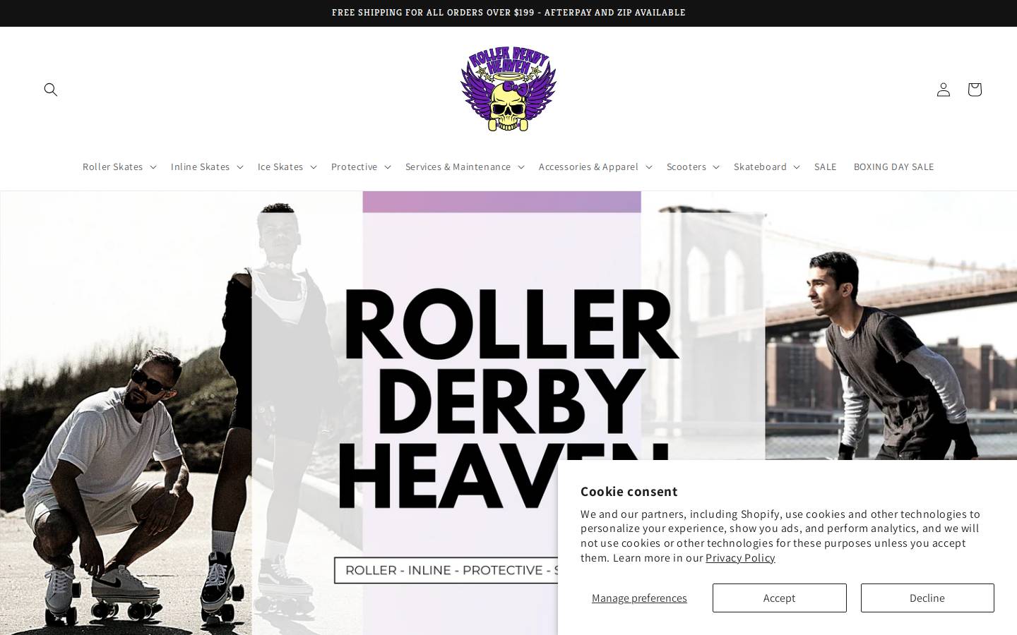 rollerderbyheaven.com.au homepage screenshot