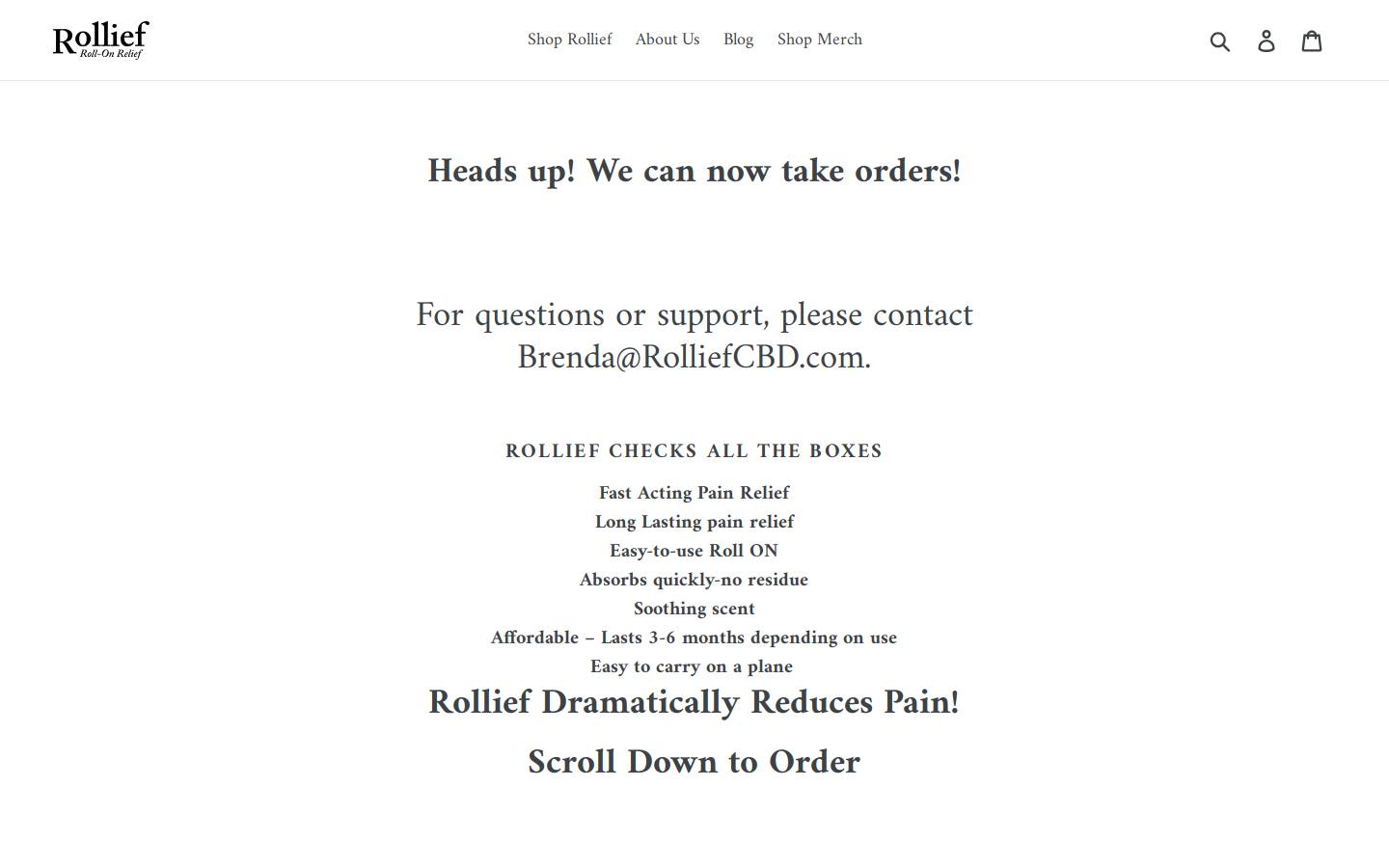 rolliefcbd.com homepage screenshot