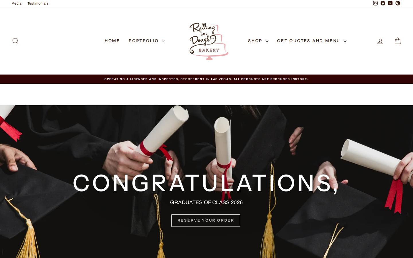 rollingindoughbakerylv.com homepage screenshot