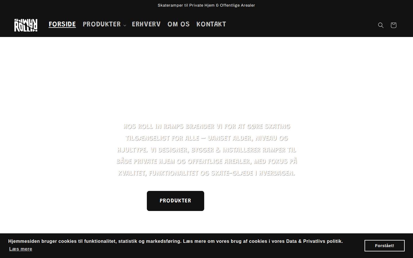 Roll In Ramps ApS homepage screenshot