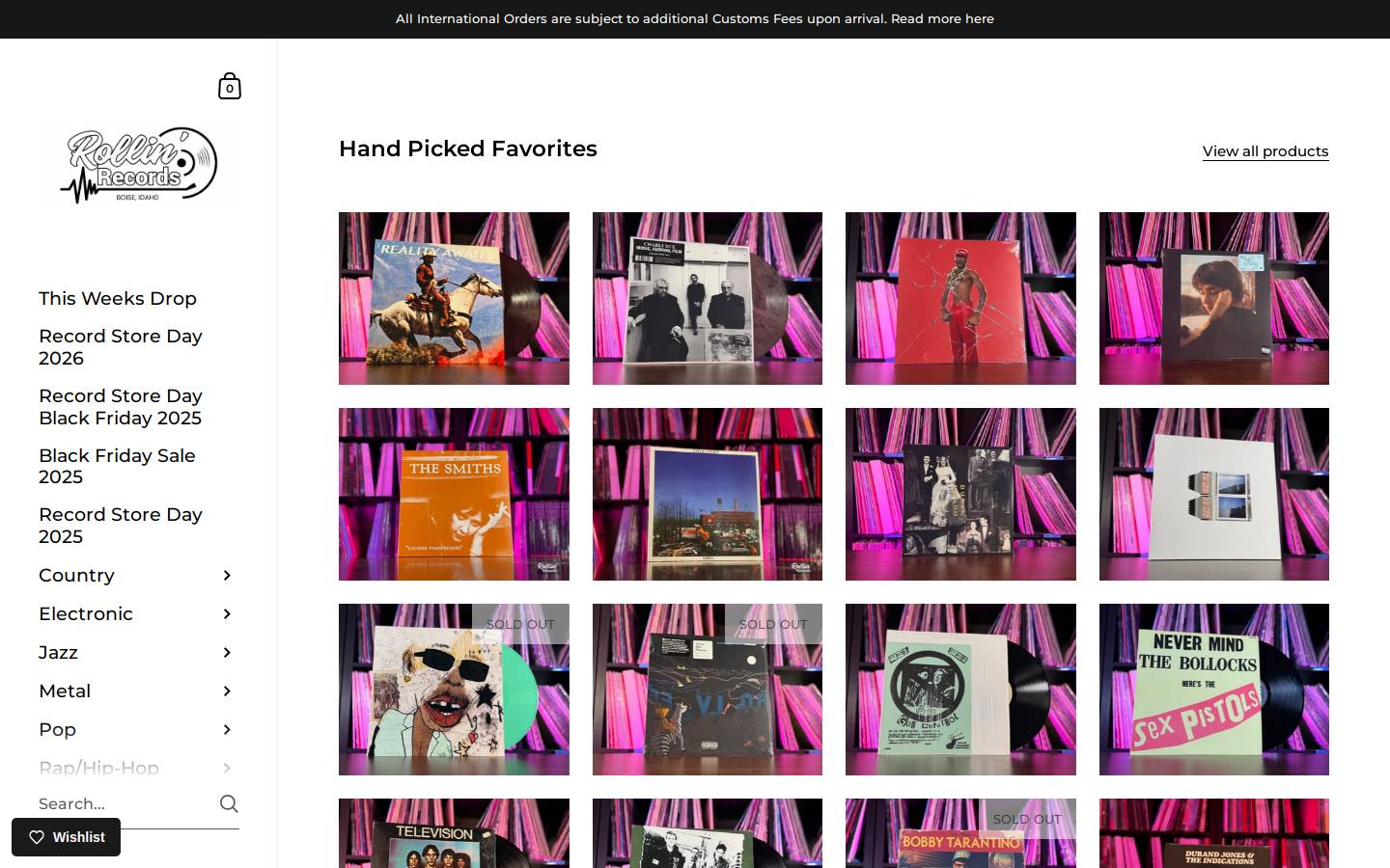 rollinrecs.com homepage screenshot