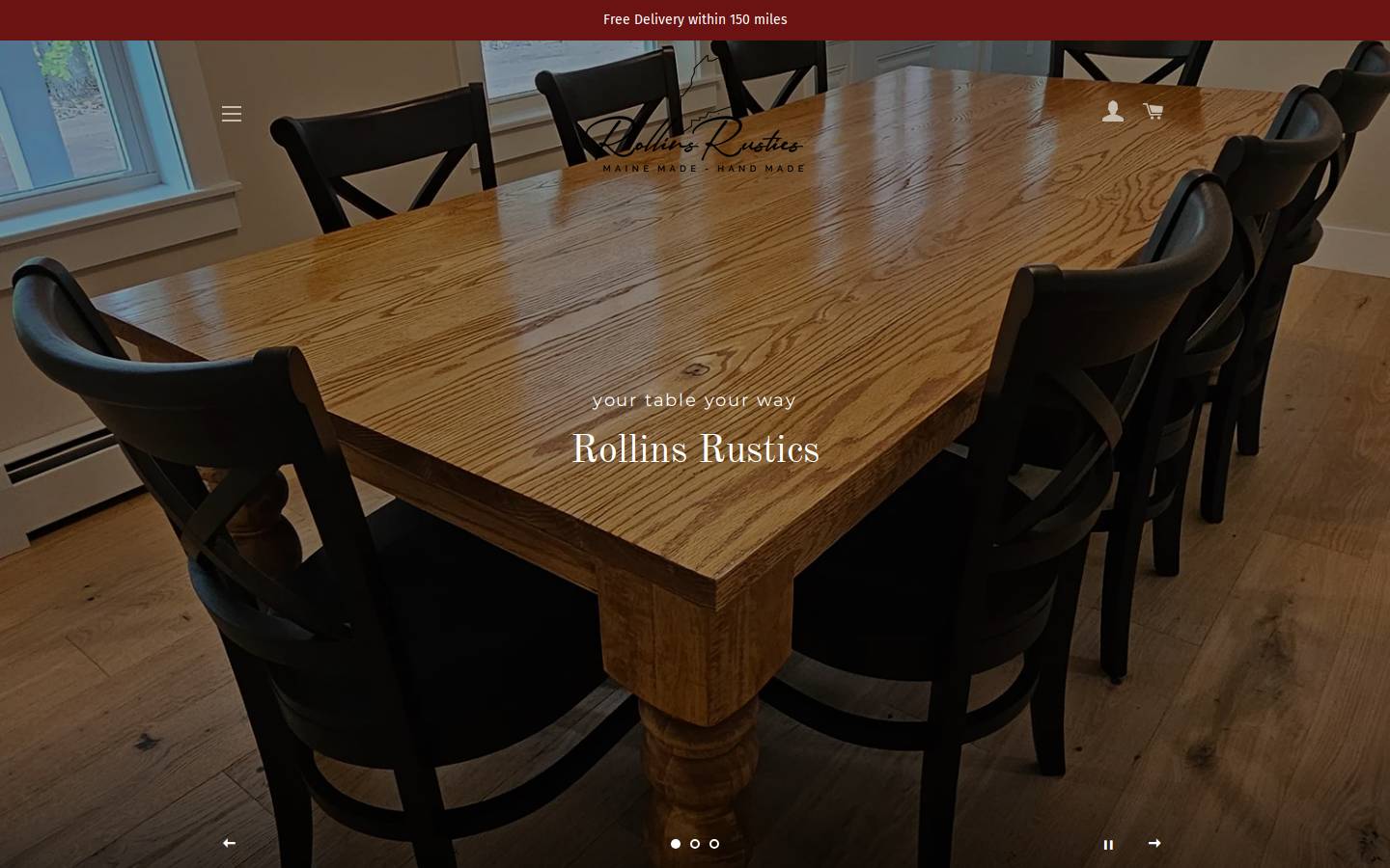 rollinsrustics.com homepage screenshot