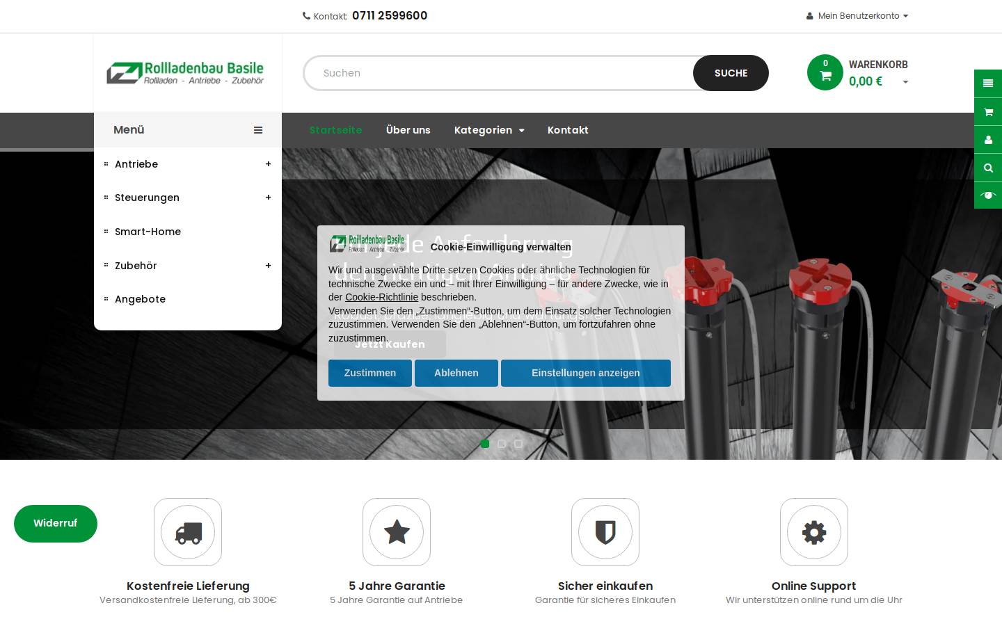 rollladenbau-basile.de homepage screenshot