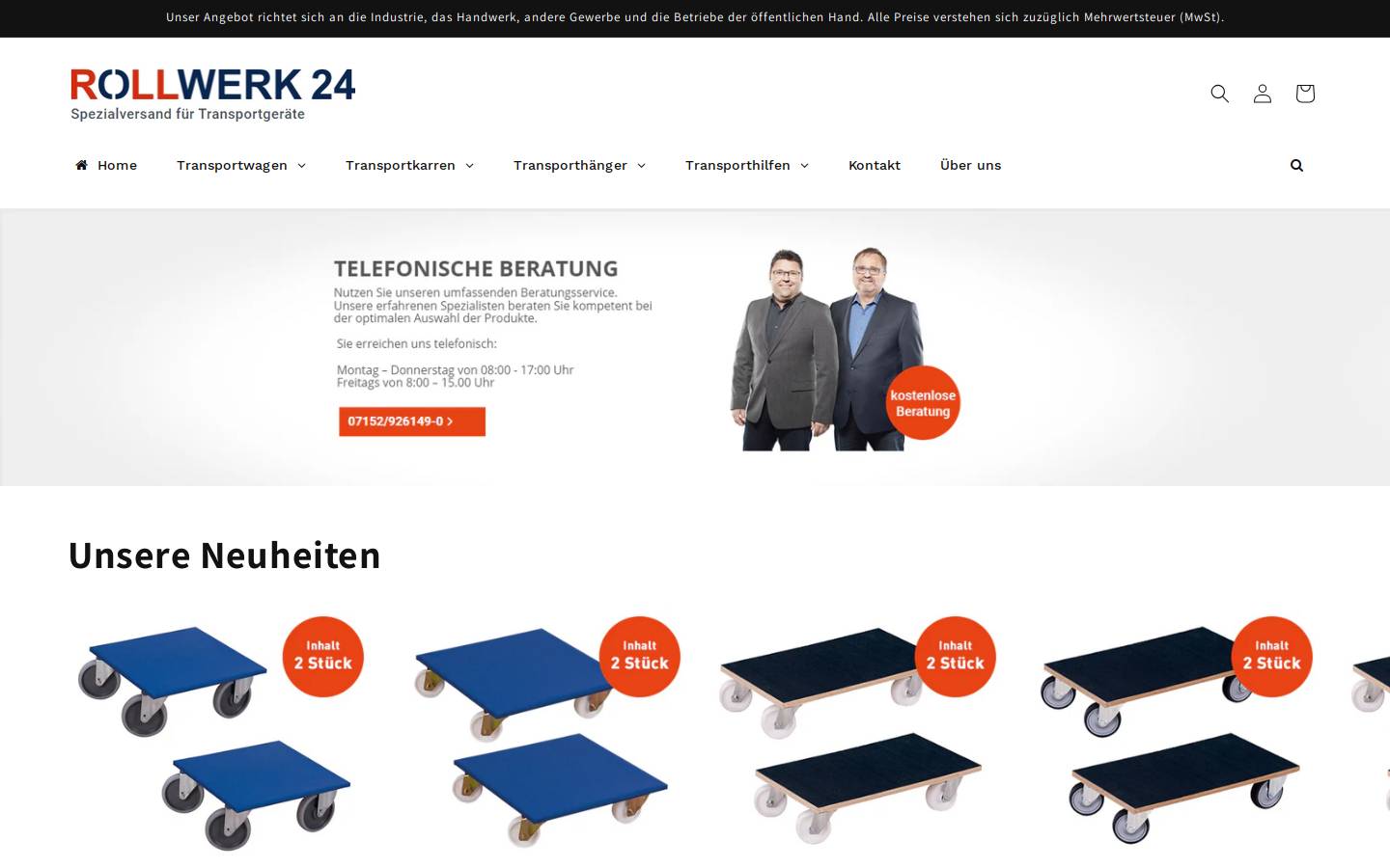 rollwerk24.de homepage screenshot