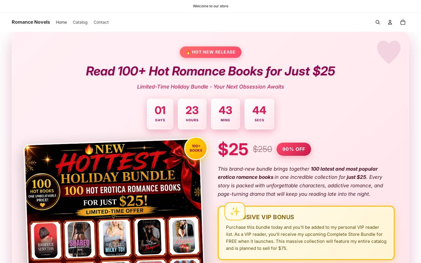 romancenovels.store homepage screenshot