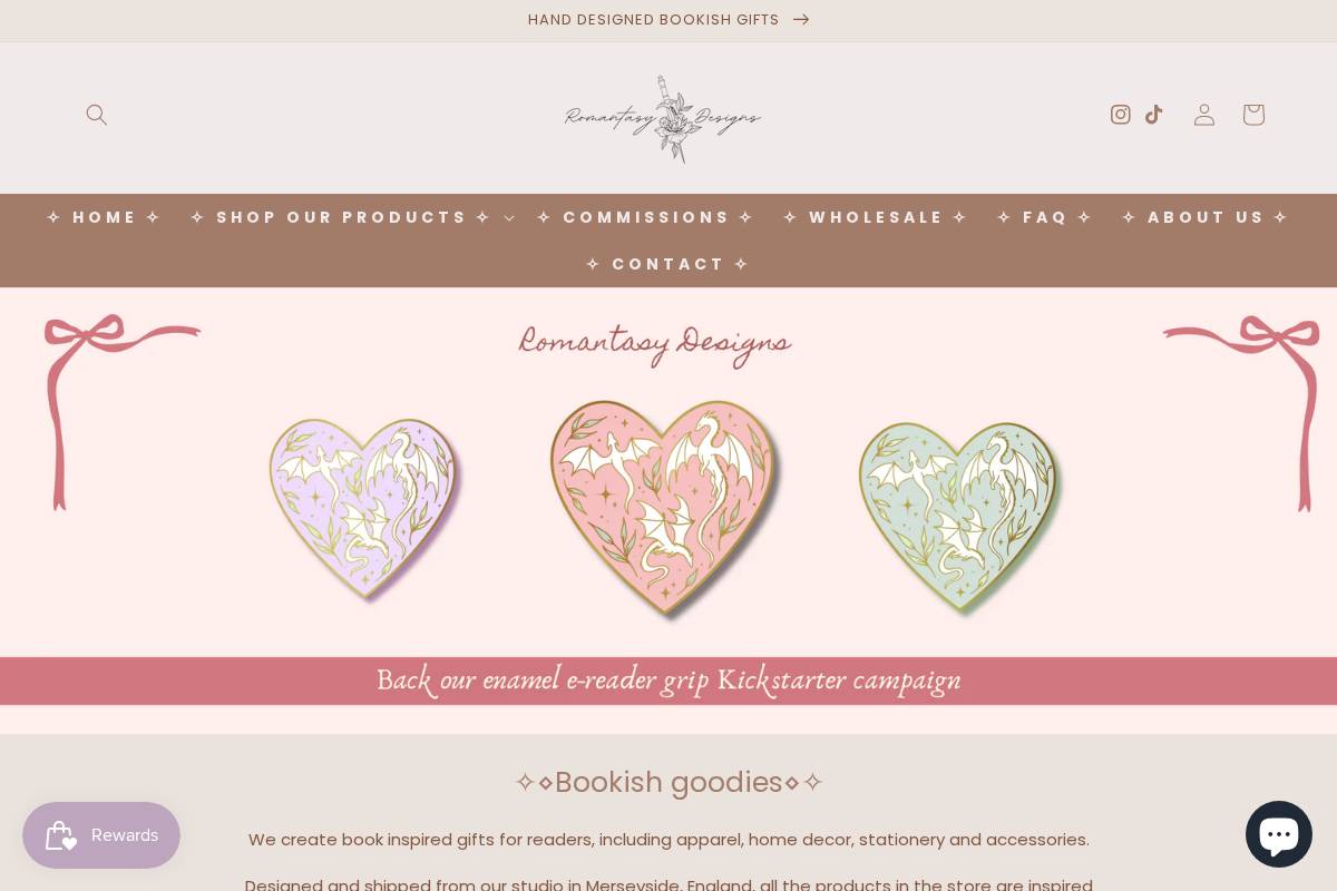 romantasydesigns.com homepage screenshot
