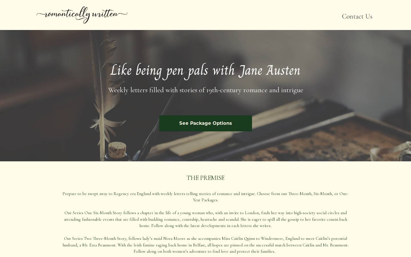 romanticallywritten.com homepage screenshot