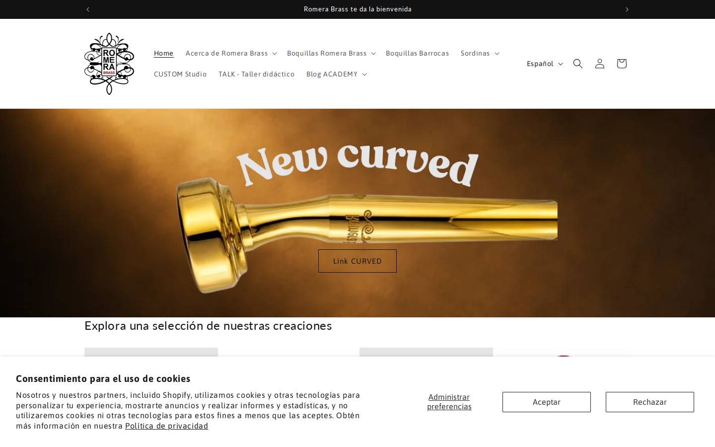 romerabrass.com homepage screenshot