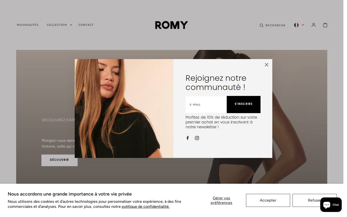Romy K homepage screenshot
