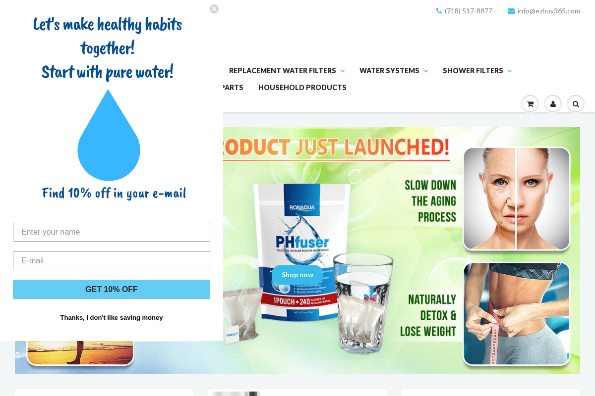 ronaqua.com homepage screenshot