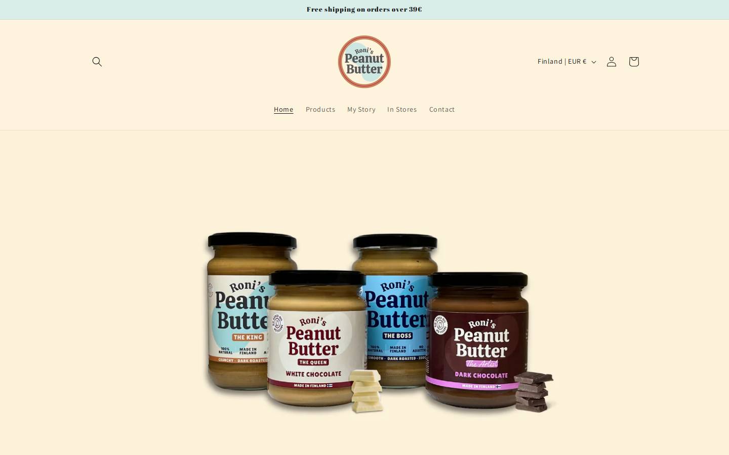 ronispeanutbutter.com homepage screenshot