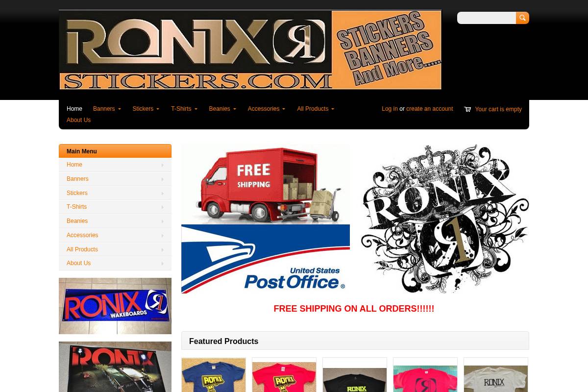 ronixstickers.com homepage screenshot