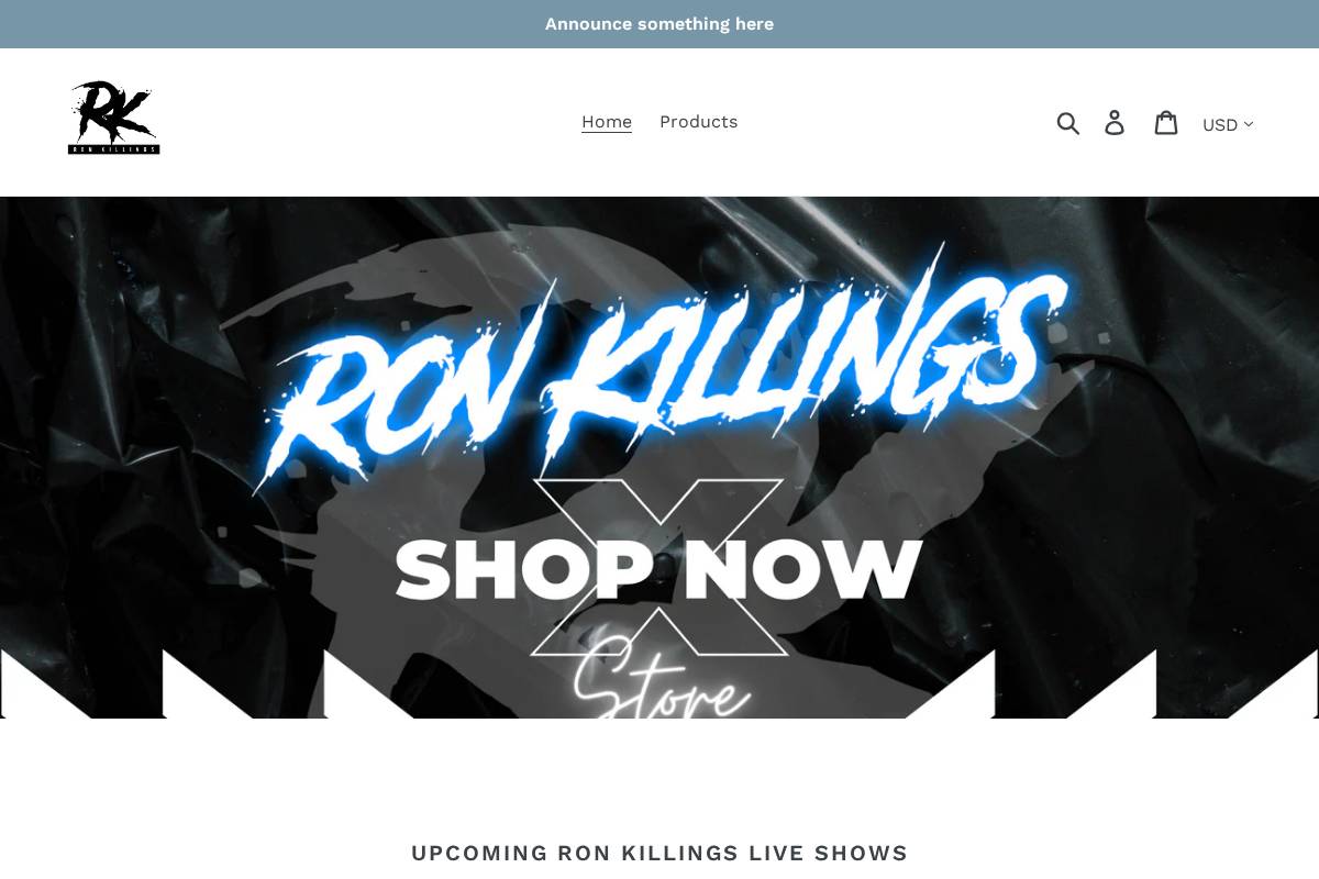 ronkillings.com homepage screenshot